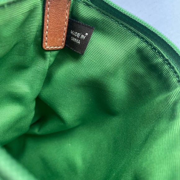 Coach Crossbody Bag Nylon Sateen Suede Tassel Zipper Pull Green Coach No tag GUC - Picture 14 of 16